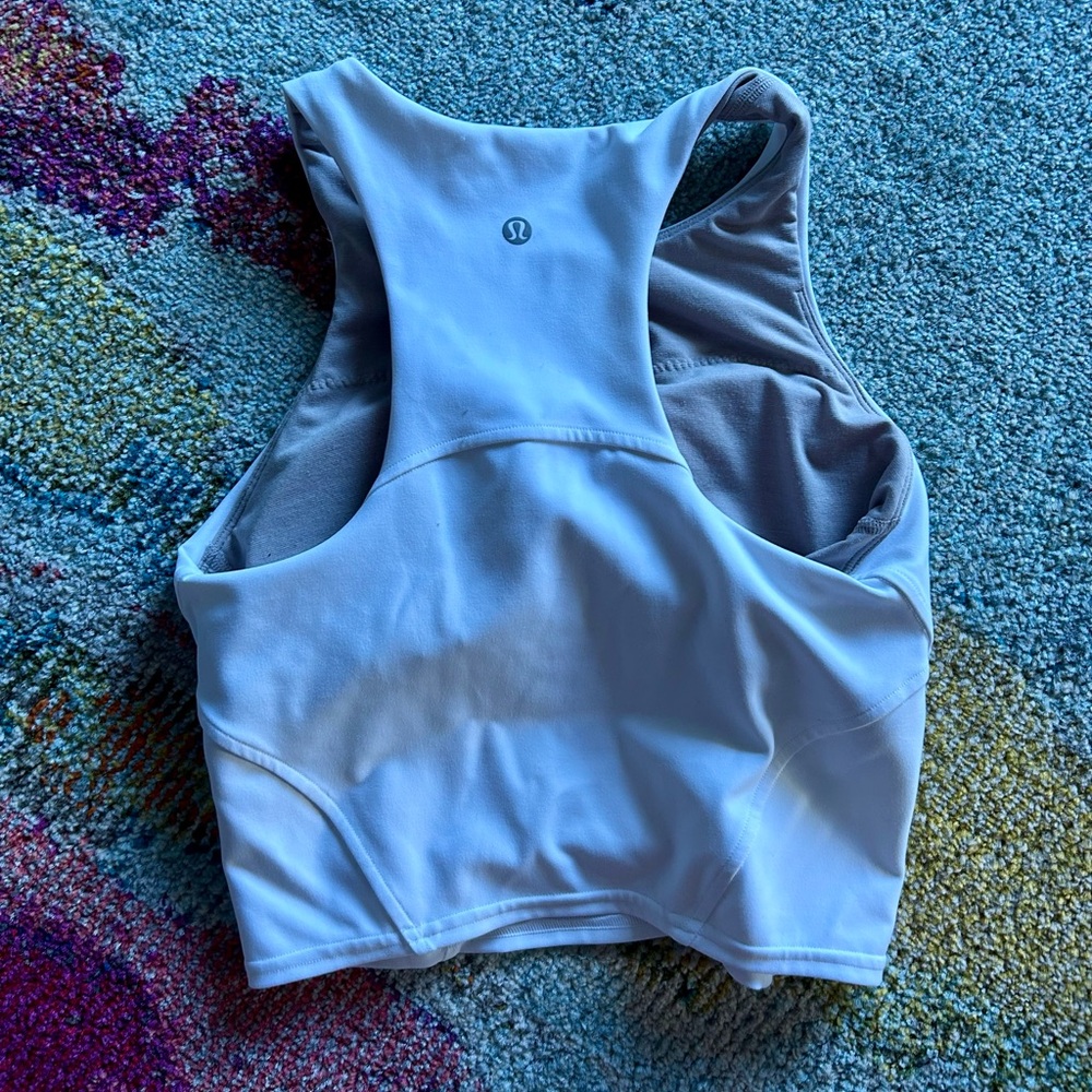 Lululemon White Invigorate Train High Neck Racerback Tank - Picture 3 of 4